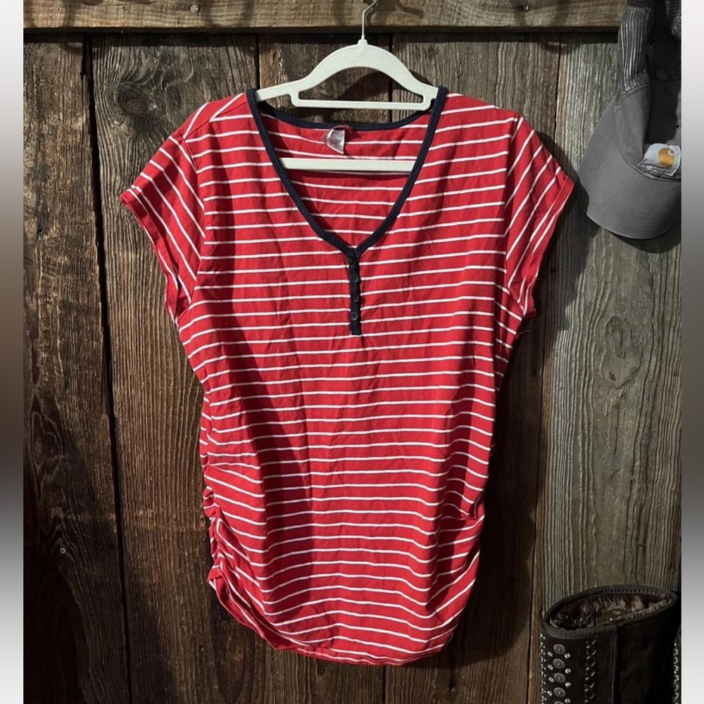 Red Striped Women's Top